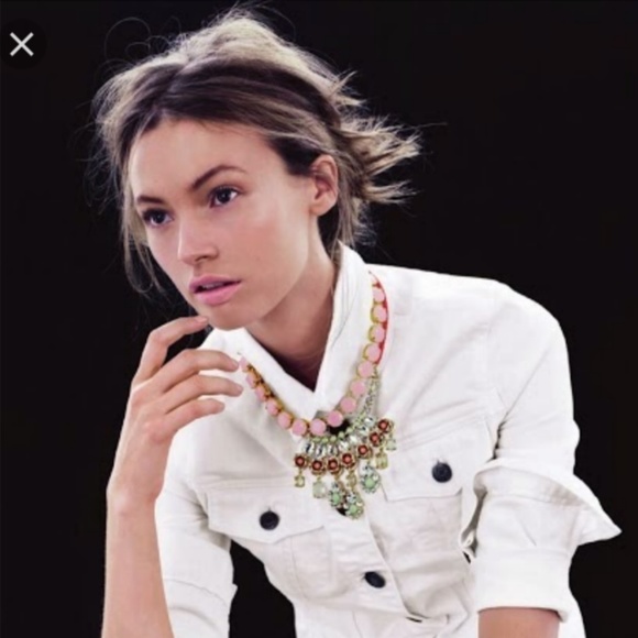 J Crew Neon Rose Crystal Statement  Necklace - Picture 2 of 4